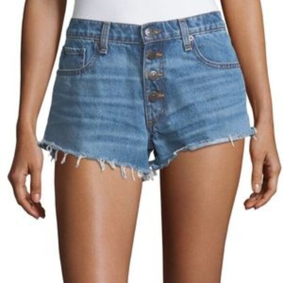 VERONICA BEARD Debbie 9" Shorts Jean Cutoff Button Fly Pipleline Wash Size 32 - Picture 1 of 9